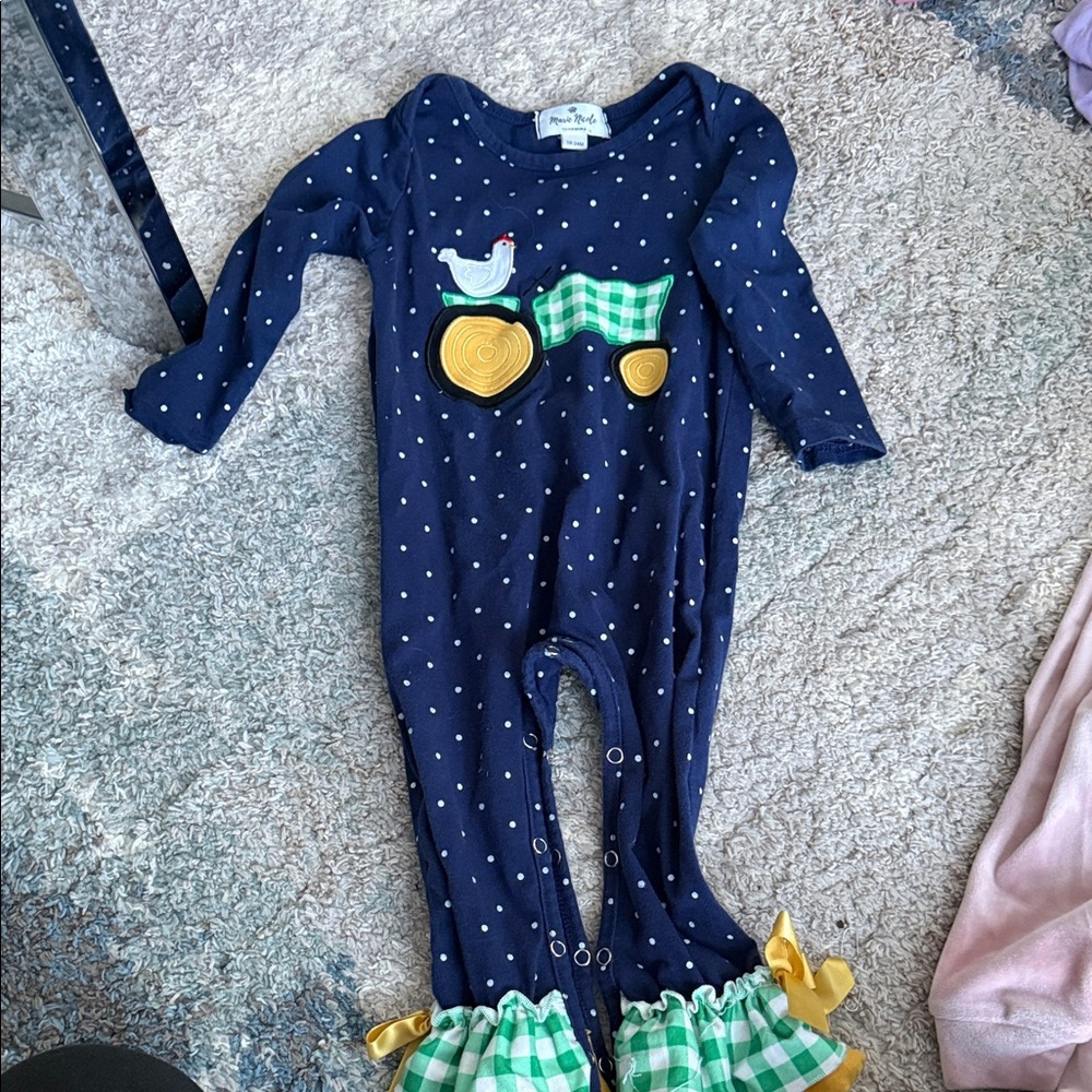 Navy Polka Dot Kids Footie by Little Me